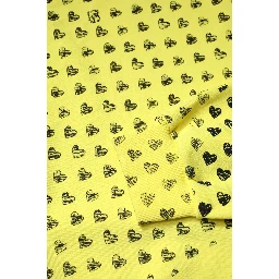 Yellow Heart Crew Neck Men Pullover Sweater