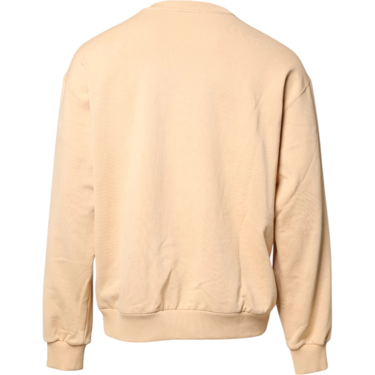 Beige Cherry Print Crew Neck Pullover Sweater