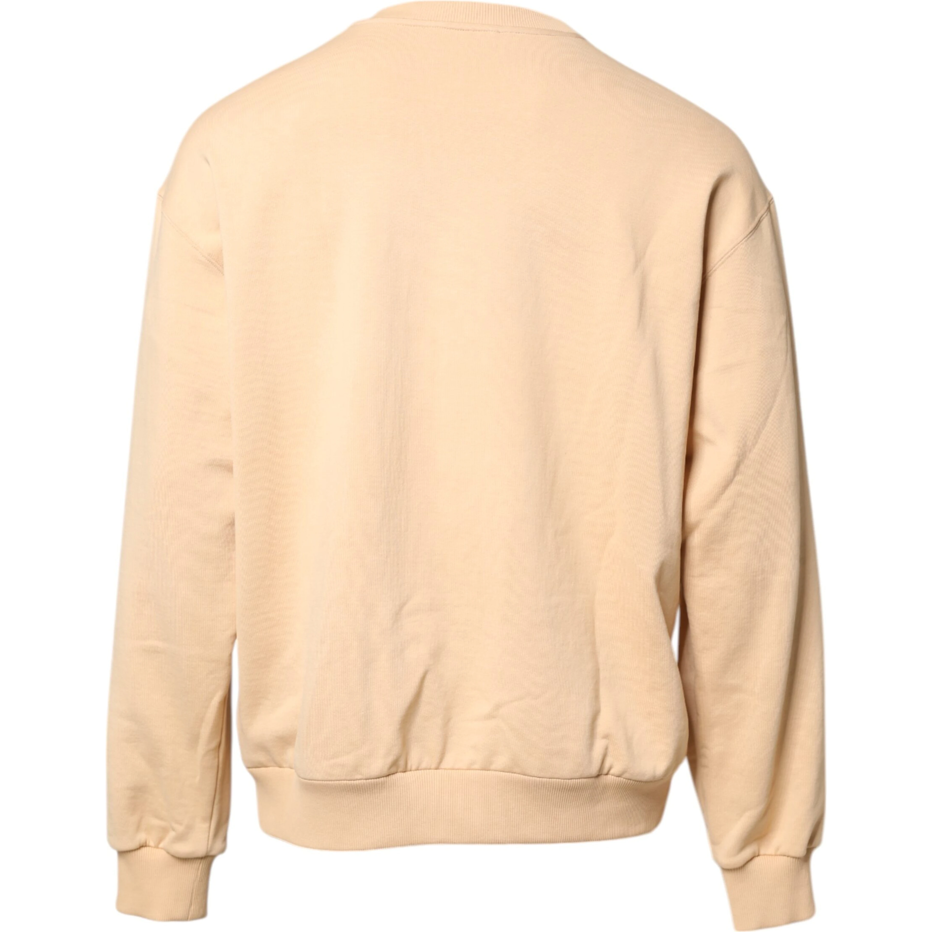 Beige Cherry Print Crew Neck Pullover Sweater