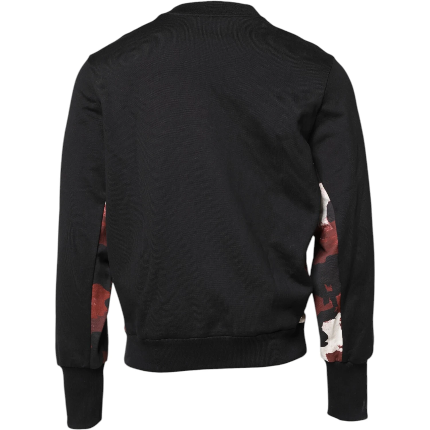 Black Embroidered Crew Neck Pullover Sweater