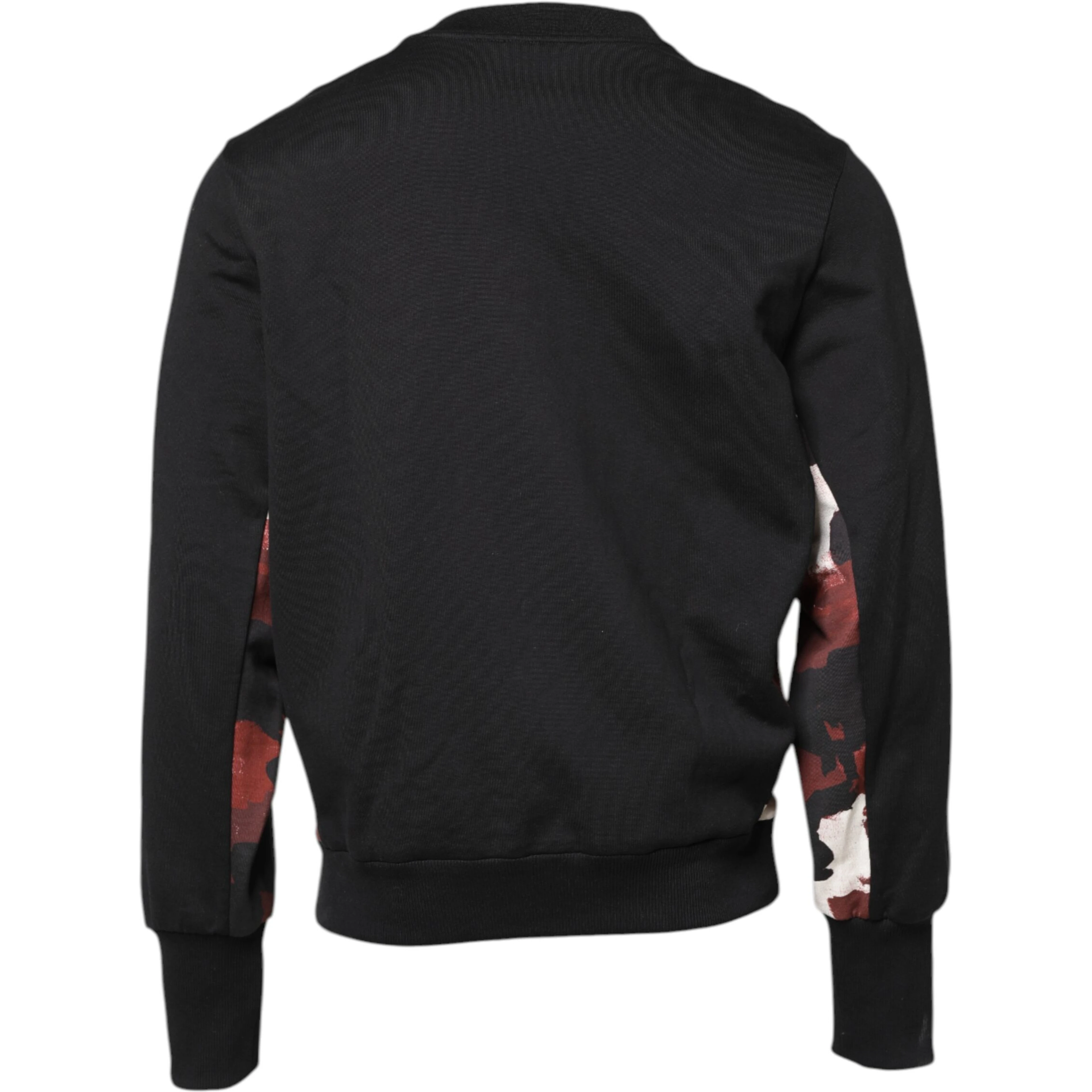 Black Embroidered Crew Neck Pullover Sweater