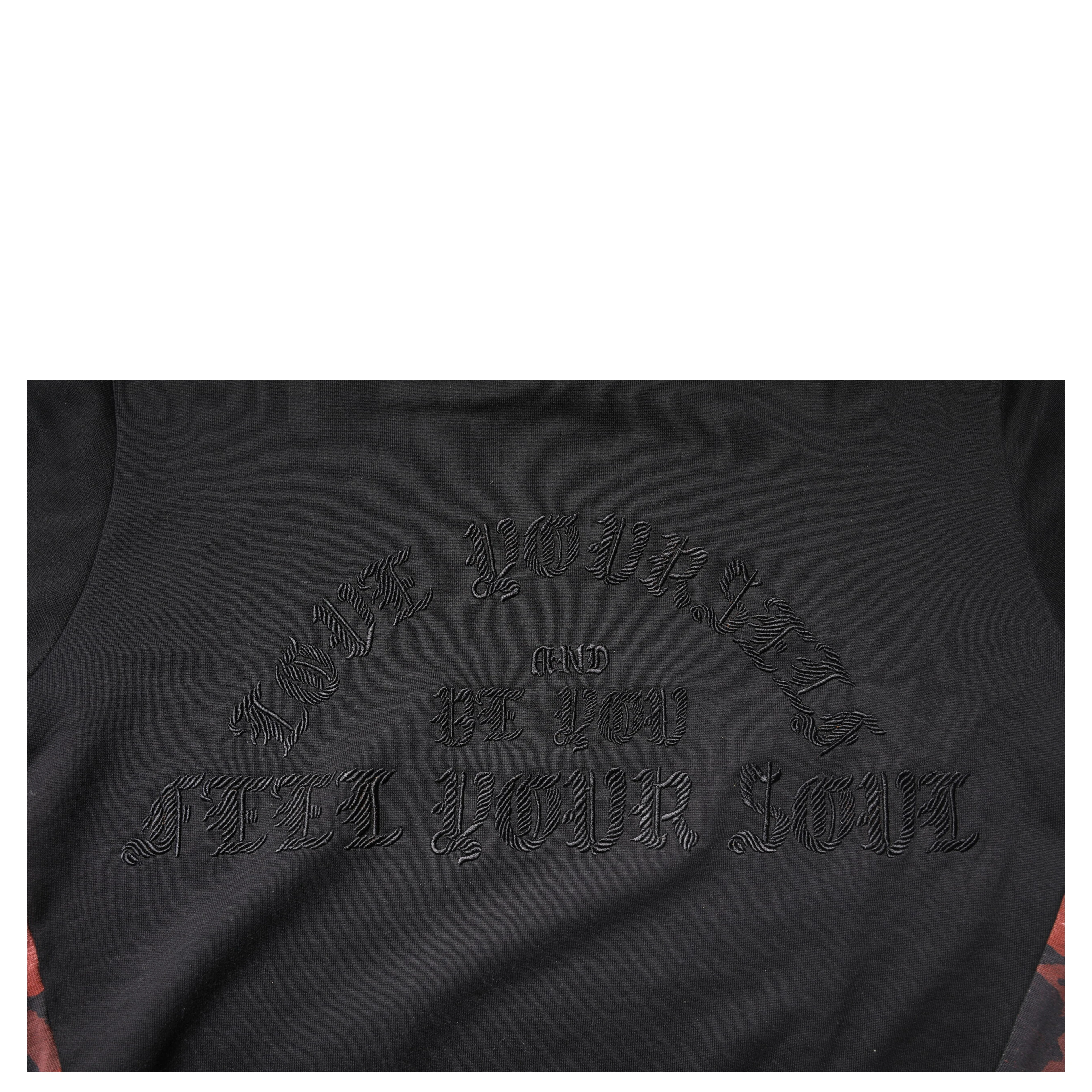 Black Embroidered Crew Neck Pullover Sweater