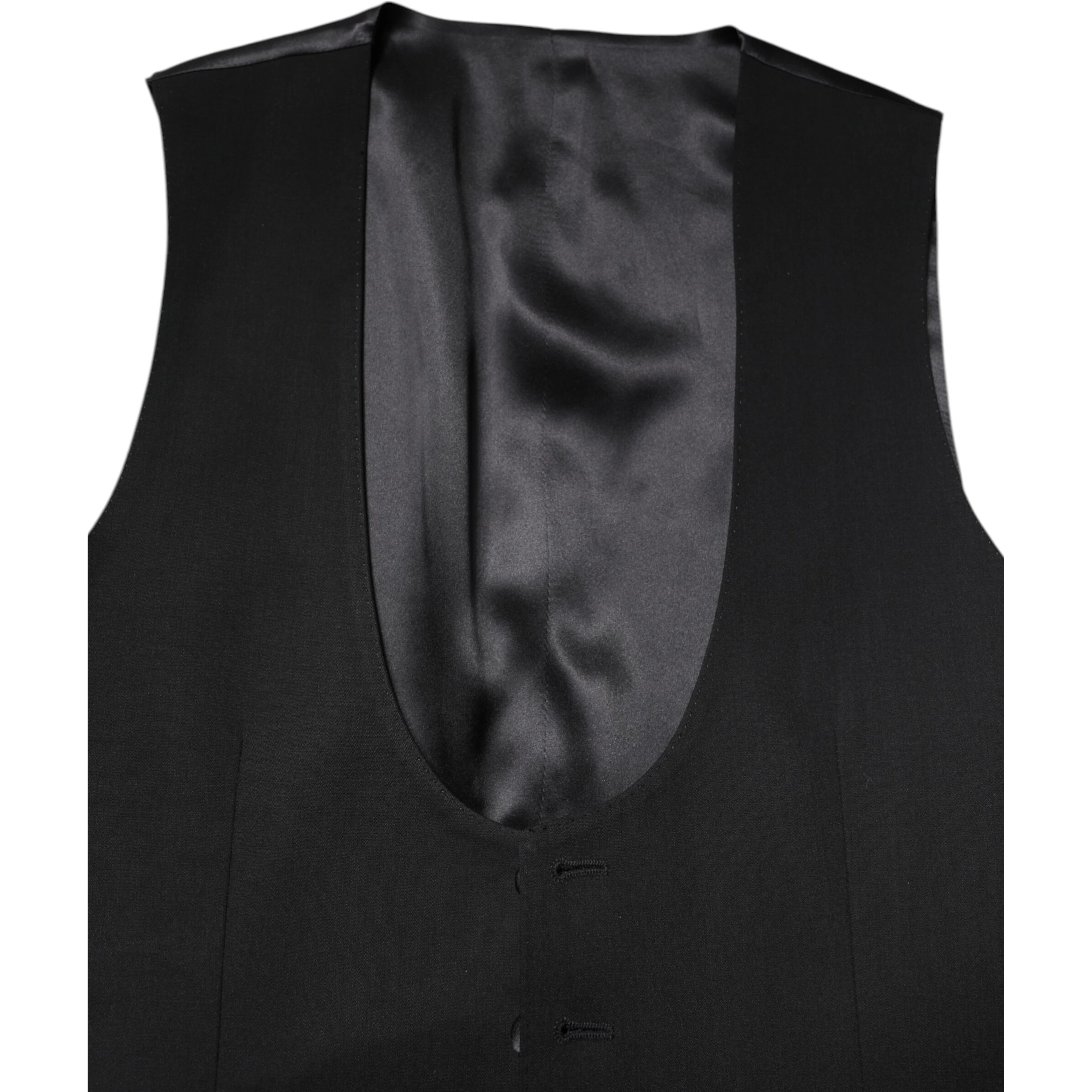 Black Wool Waistcoat Dress Formal Vest