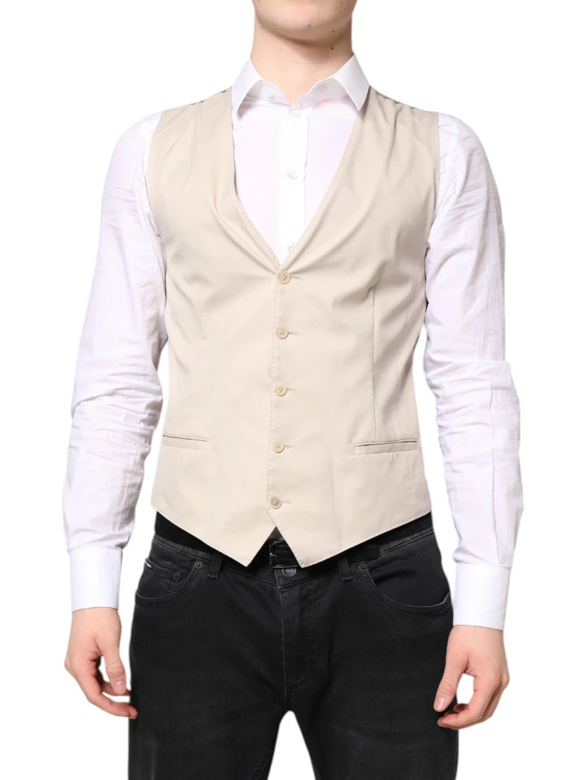 Beige Gray Dress Men Formal Waistcoat Vest