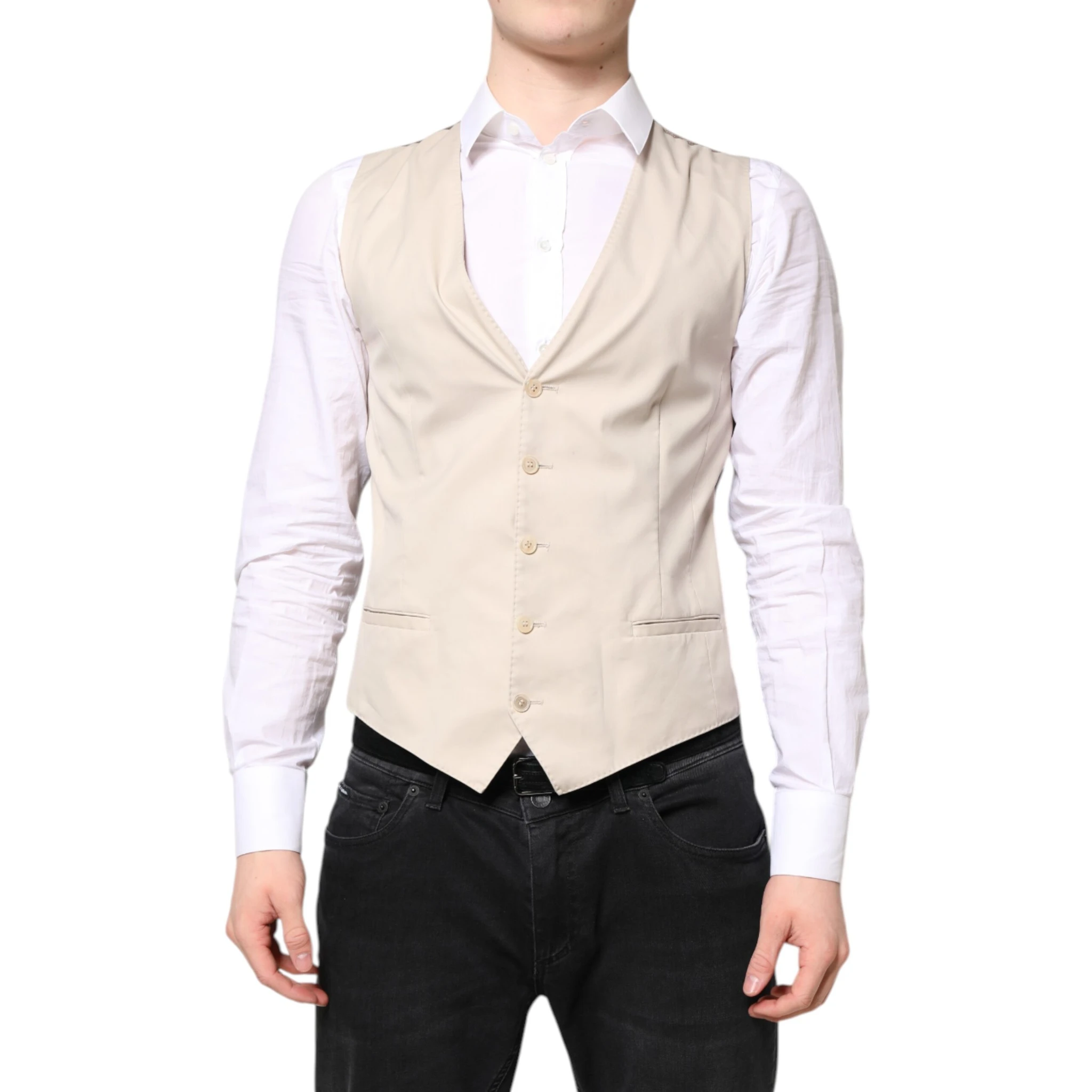 Beige Gray Dress Men Formal Waistcoat Vest