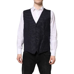 Black Wool Waistcoat Dress Formal Vest