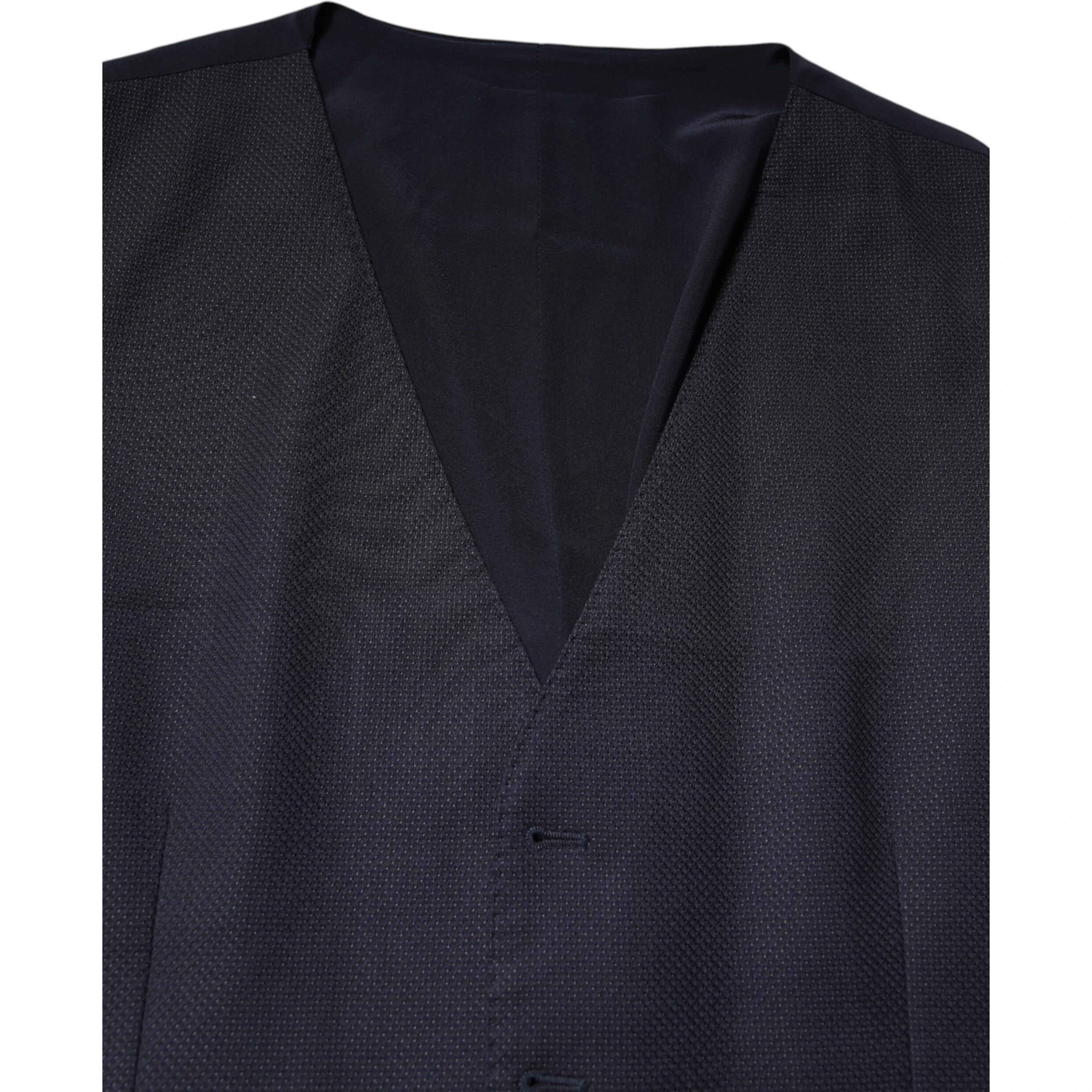 Black Wool Waistcoat Dress Formal Vest