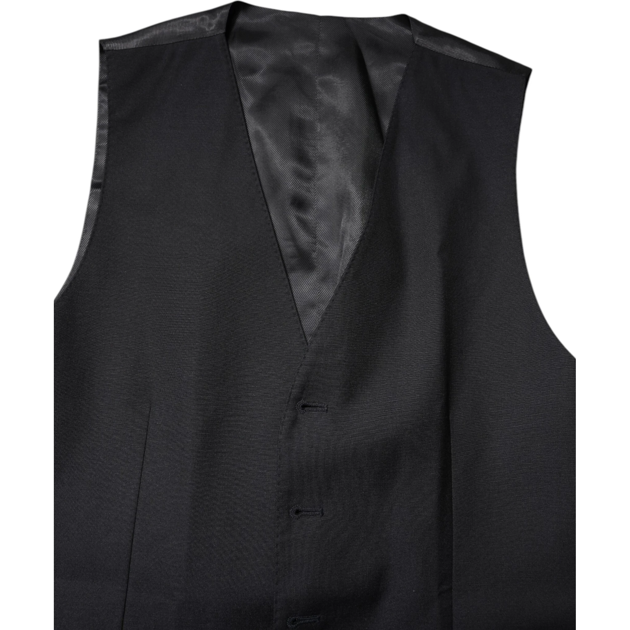 Black Wool Waistcoat Dress Formal Vest