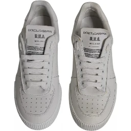 White Miami Leather Low Top Sneakers Shoes