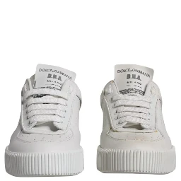 White Miami Leather Low Top Sneakers Shoes