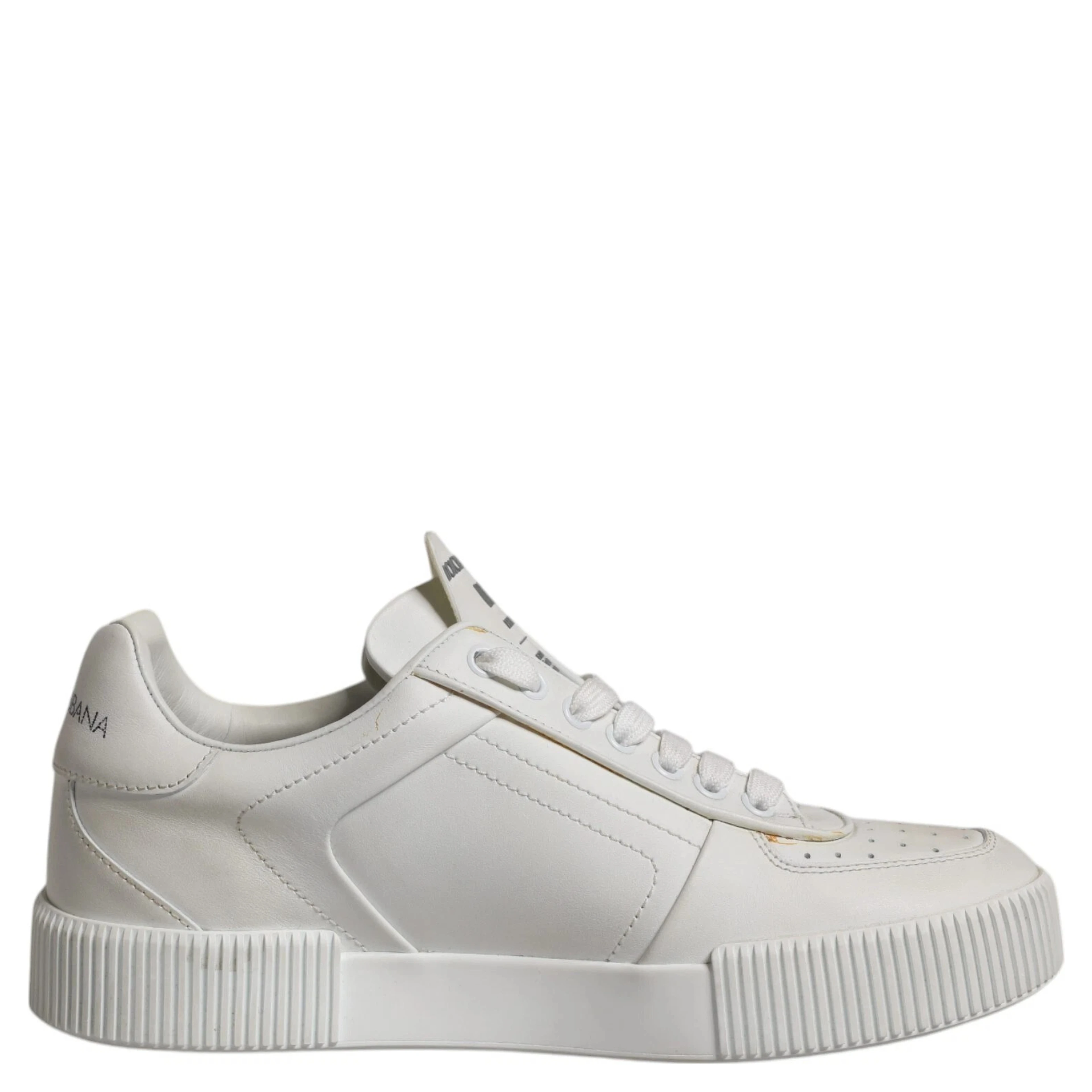 White Miami Leather Low Top Sneakers Shoes