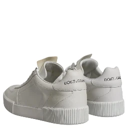 White Miami Leather Low Top Sneakers Shoes