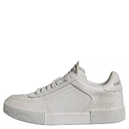 White Miami Leather Low Top Sneakers Shoes