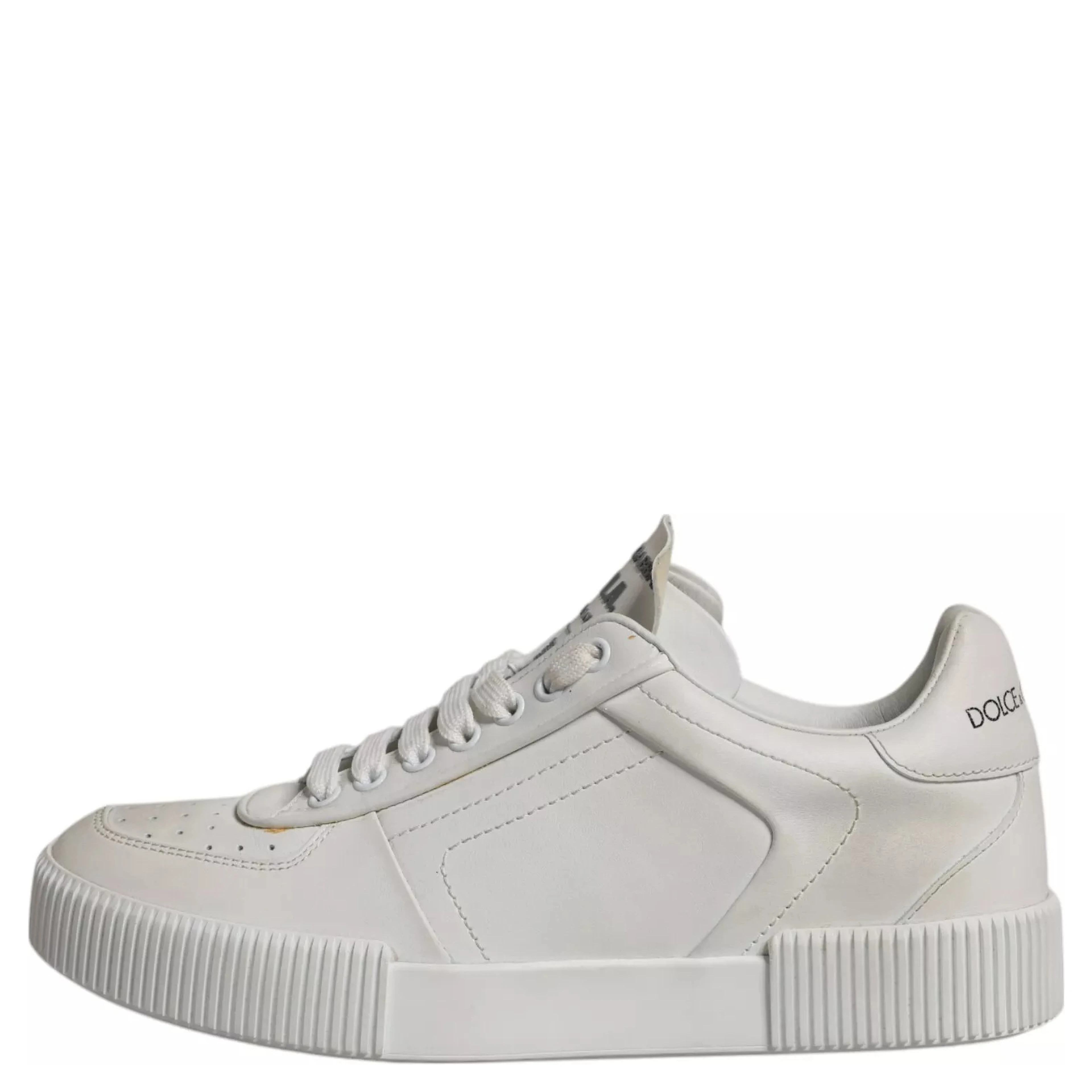 White Miami Leather Low Top Sneakers Shoes