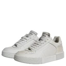 White Miami Leather Low Top Sneakers Shoes