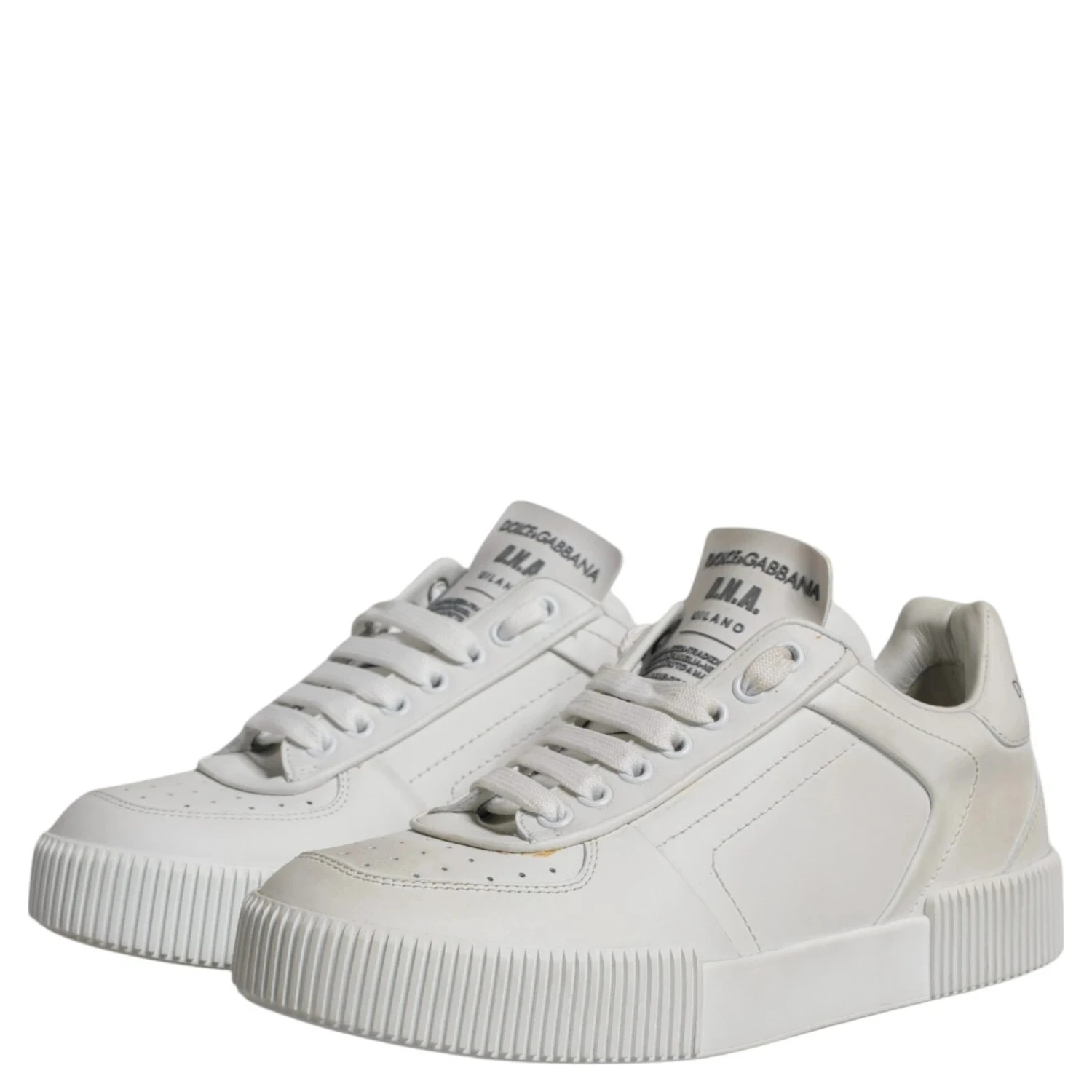 White Miami Leather Low Top Sneakers Shoes