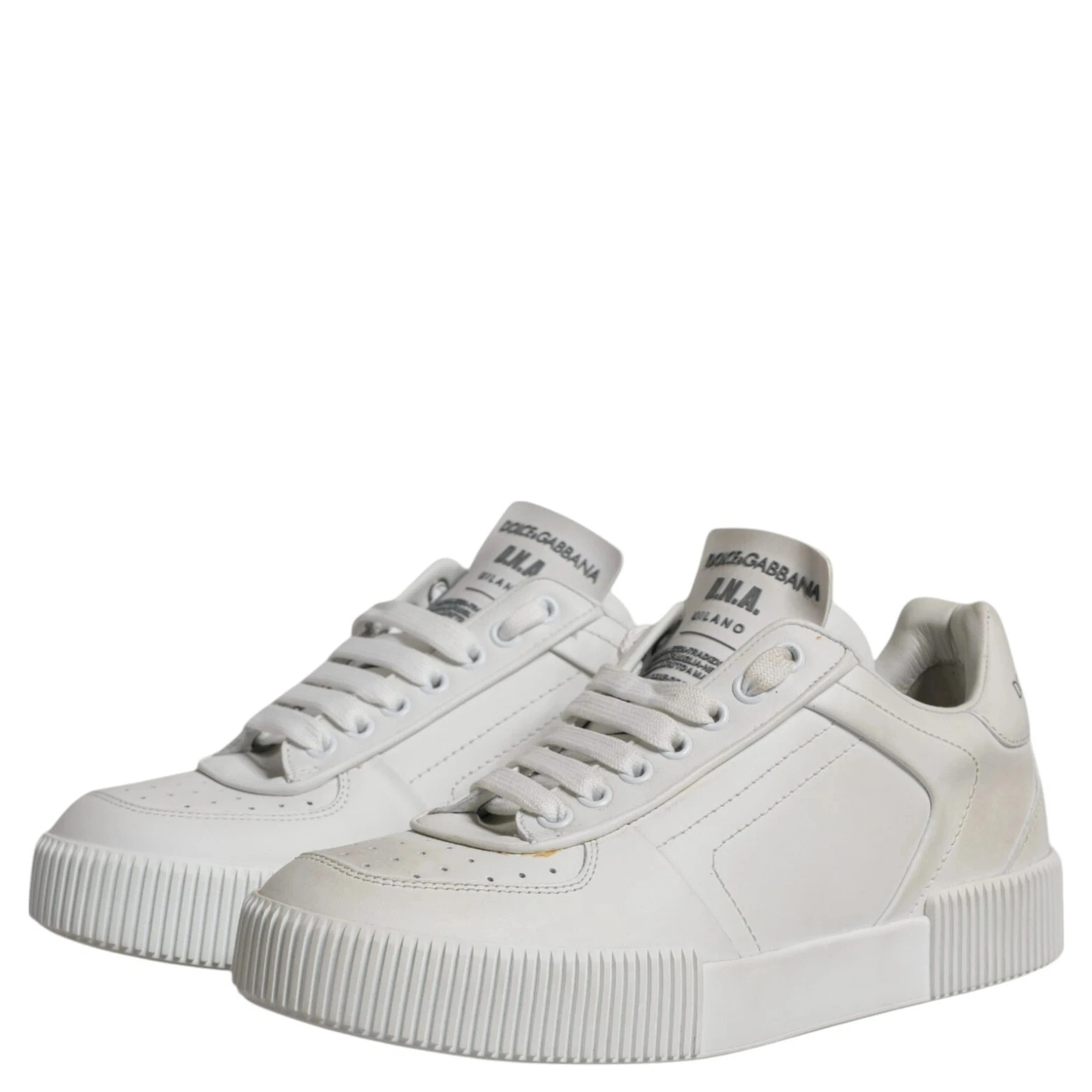 White Miami Leather Low Top Sneakers Shoes