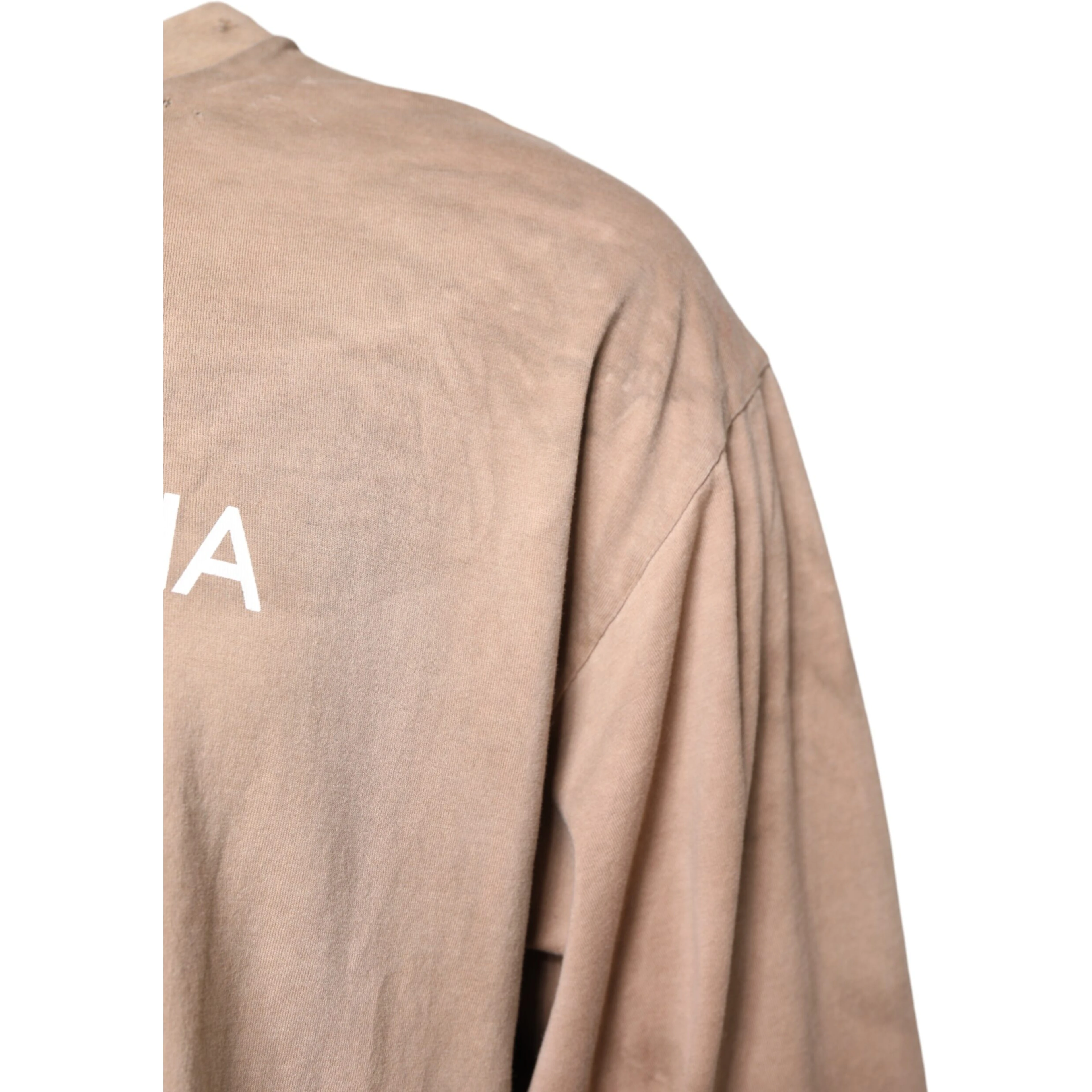 Beige Tie Dye Logo Print Cropped T-shirt