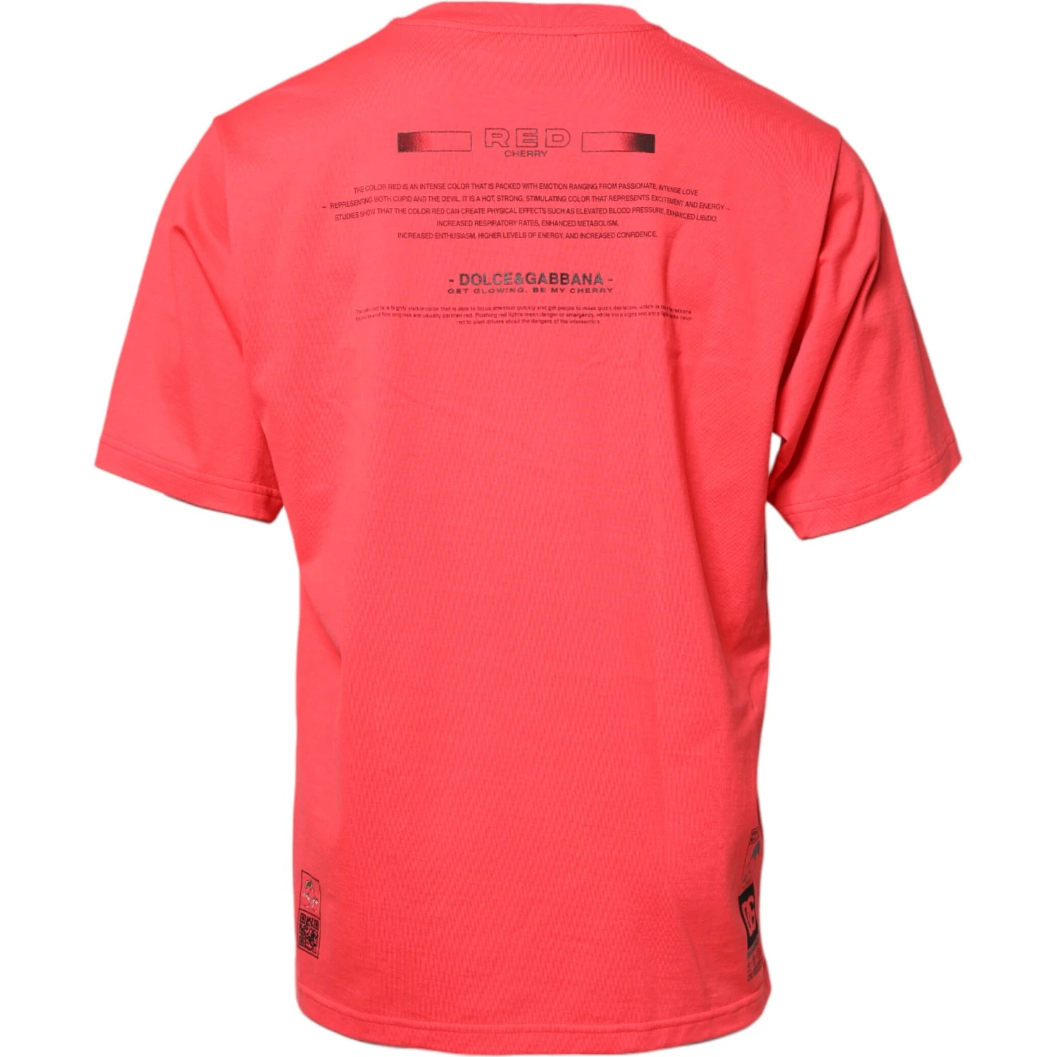 Red Cotton Lettering Print Crew Neck T-shirt