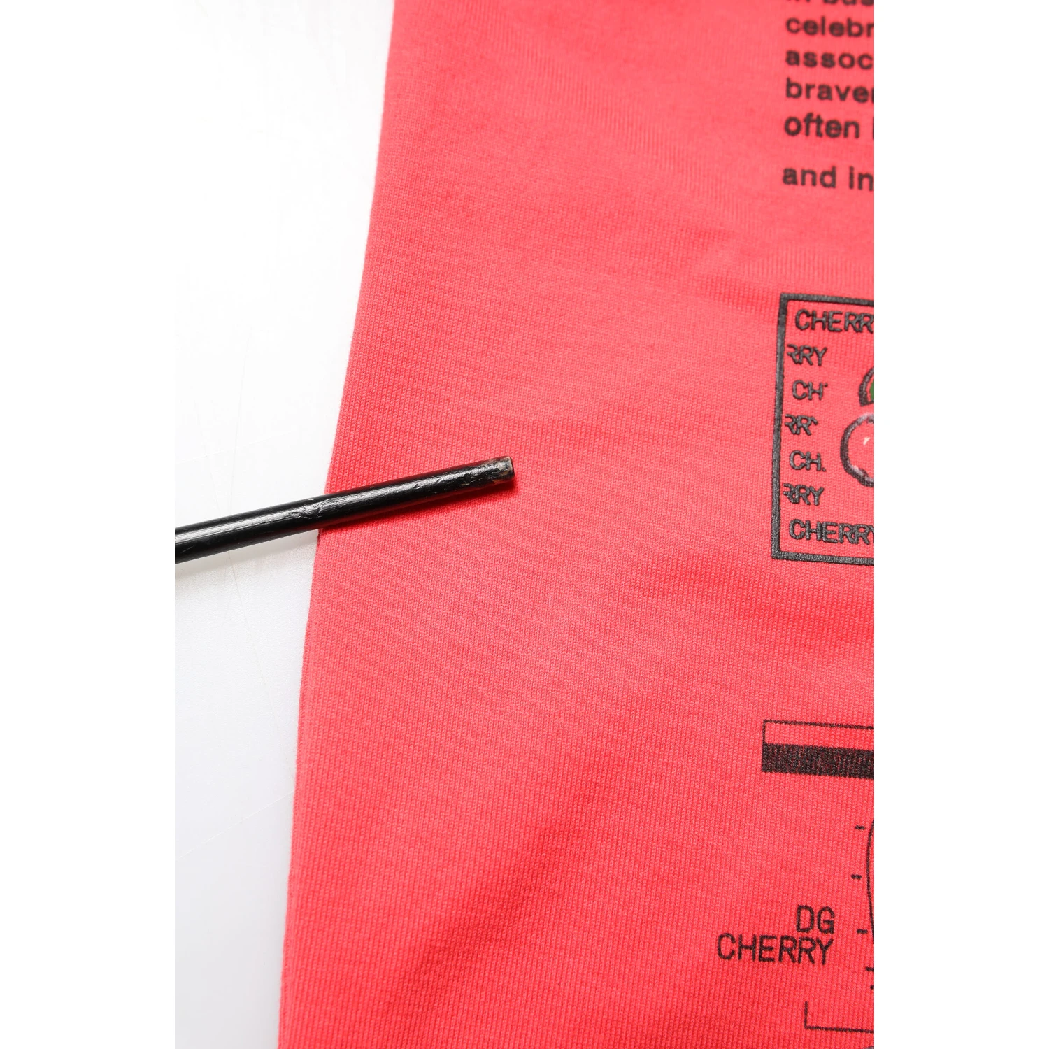 Red Cotton Lettering Print Crew Neck T-shirt