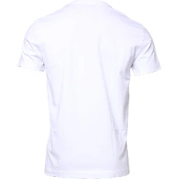 White Cotton DG Embroidery Crew Neck T-shirt