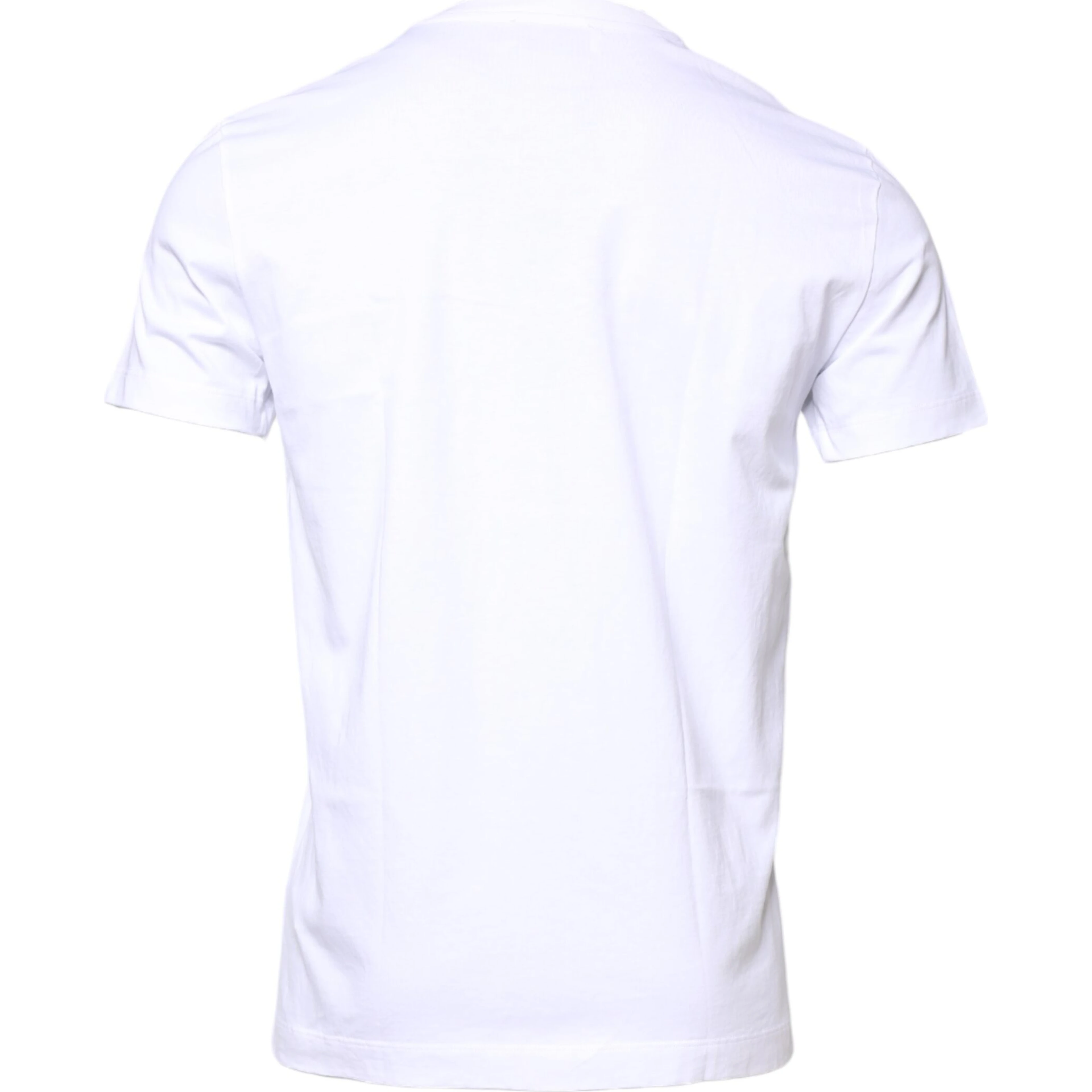 White Cotton DG Embroidery Crew Neck T-shirt