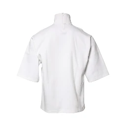 White Cotton Turtleneck DG Applique T-shirt