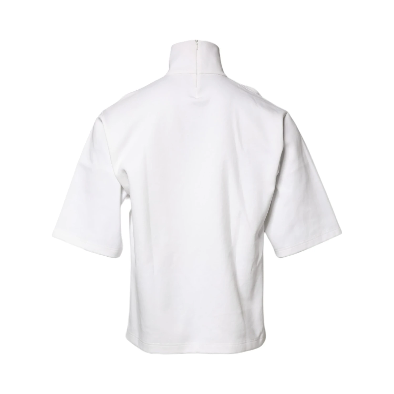 White Cotton Turtleneck DG Applique T-shirt
