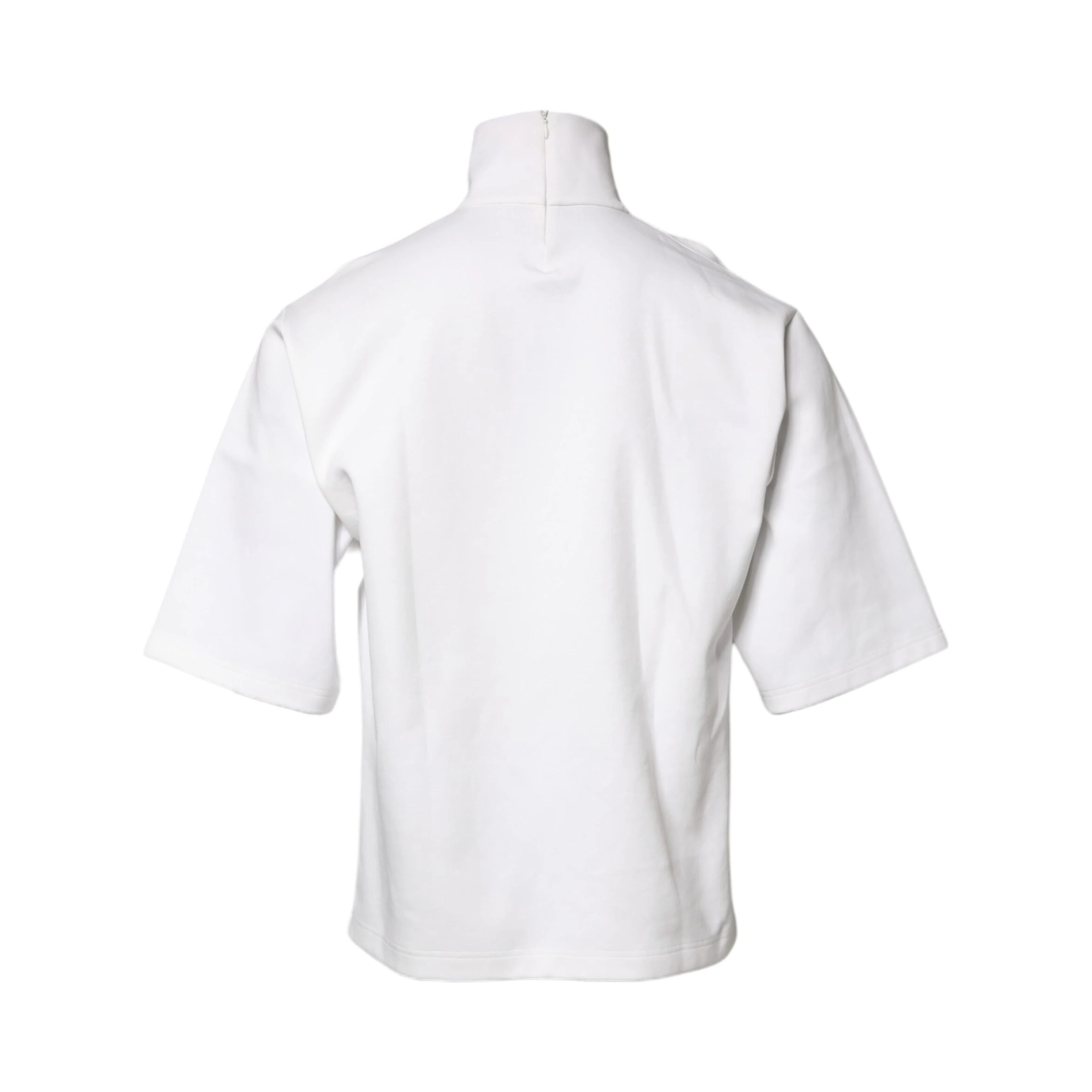 White Cotton Turtleneck DG Applique T-shirt