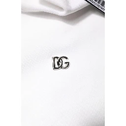 White Cotton Turtleneck DG Applique T-shirt