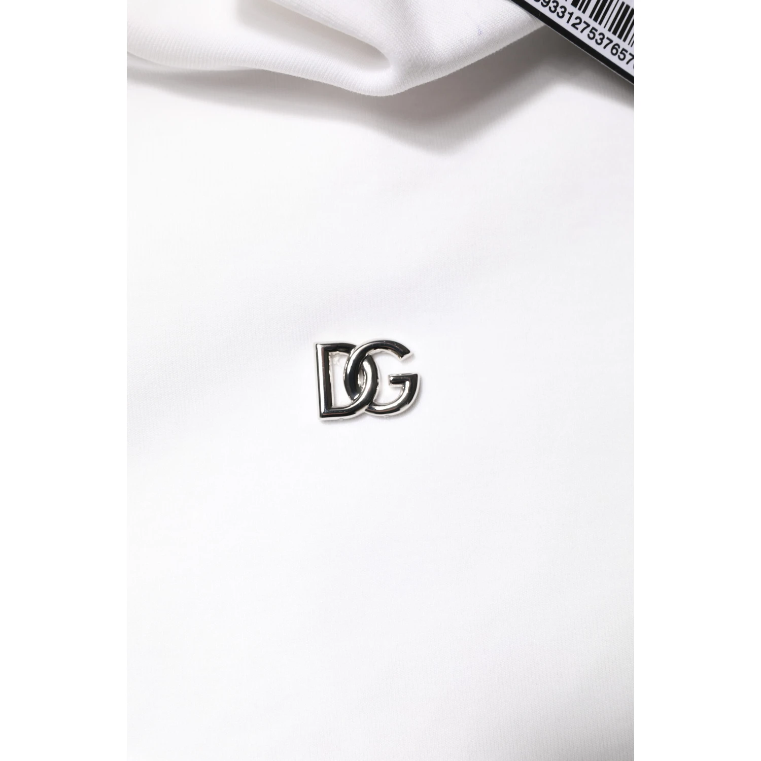 White Cotton Turtleneck DG Applique T-shirt