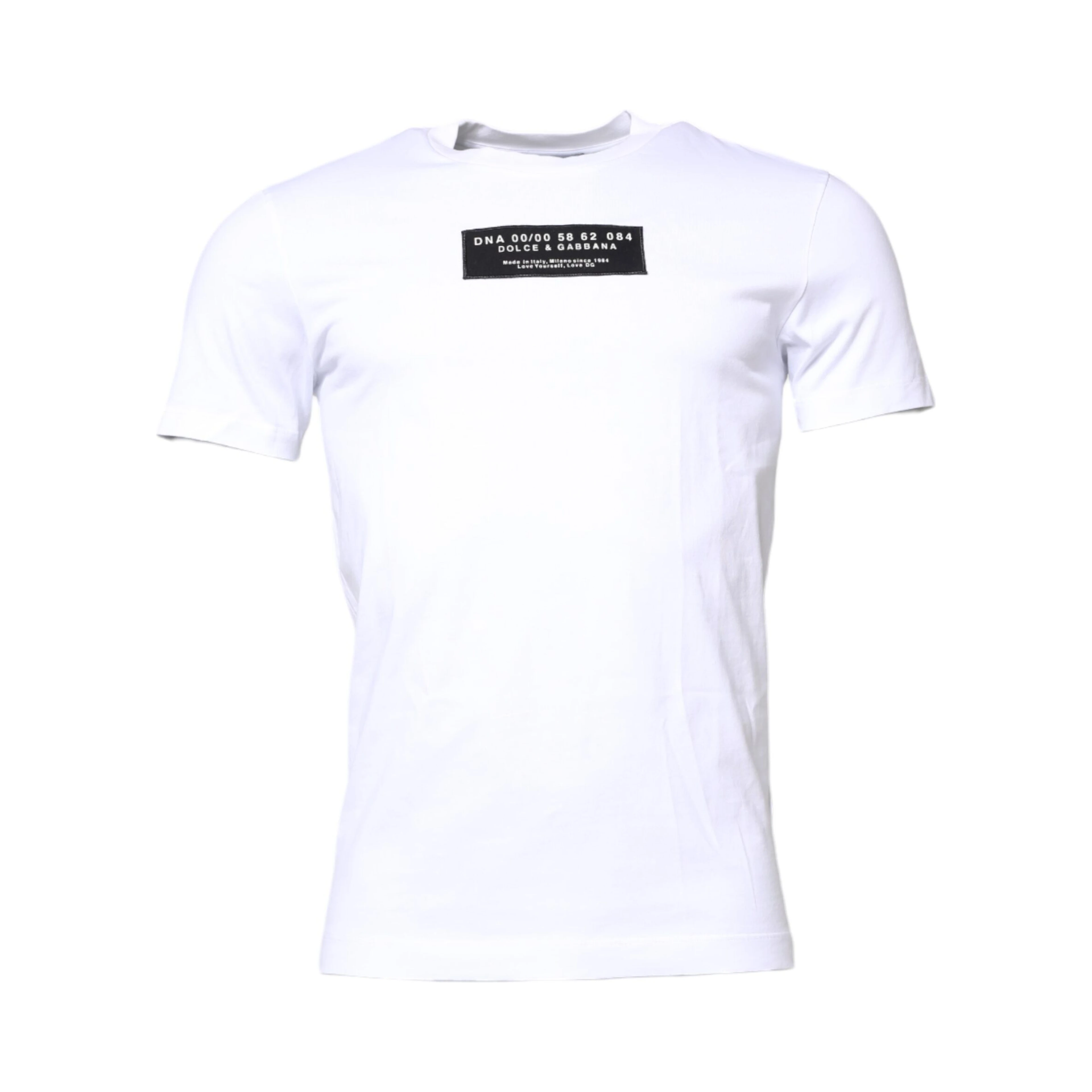 White Cotton Logo Patch Crew Neck T-shirt