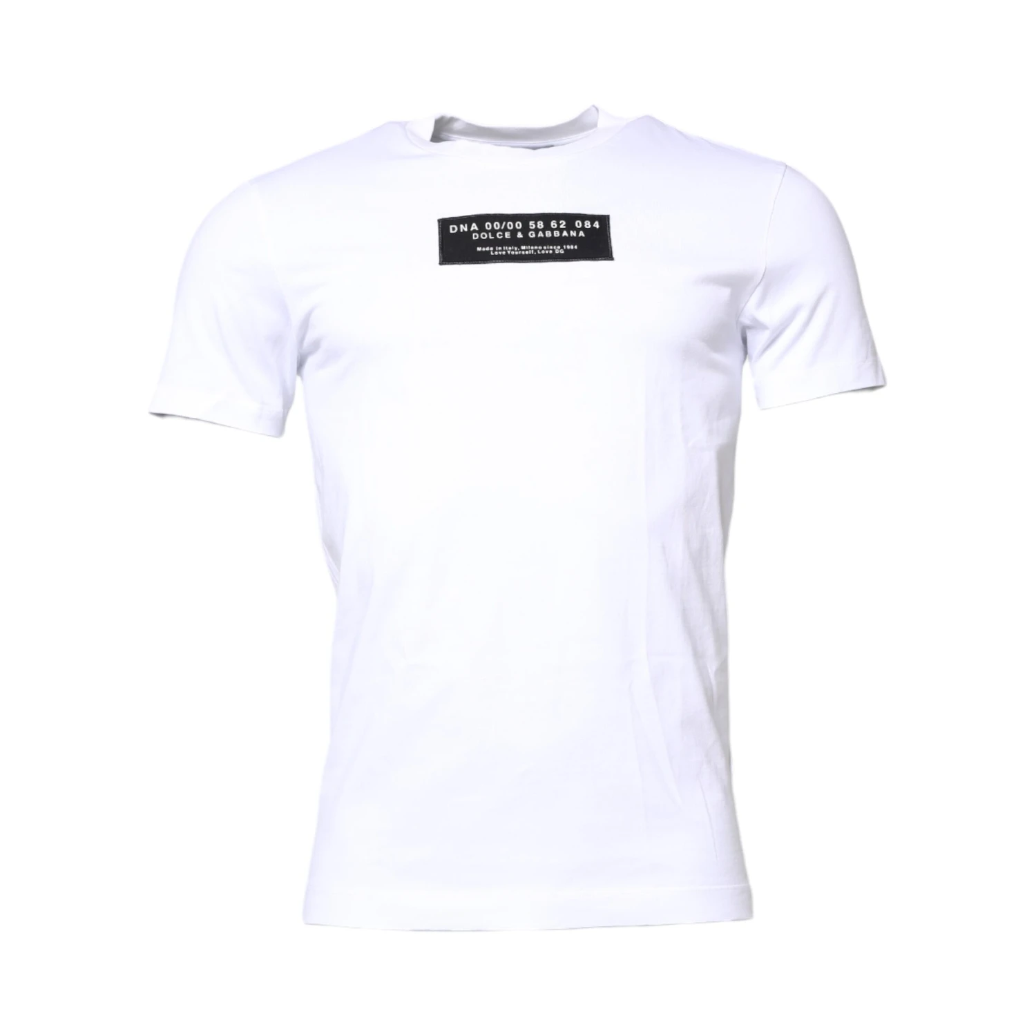 White Cotton Logo Patch Crew Neck T-shirt