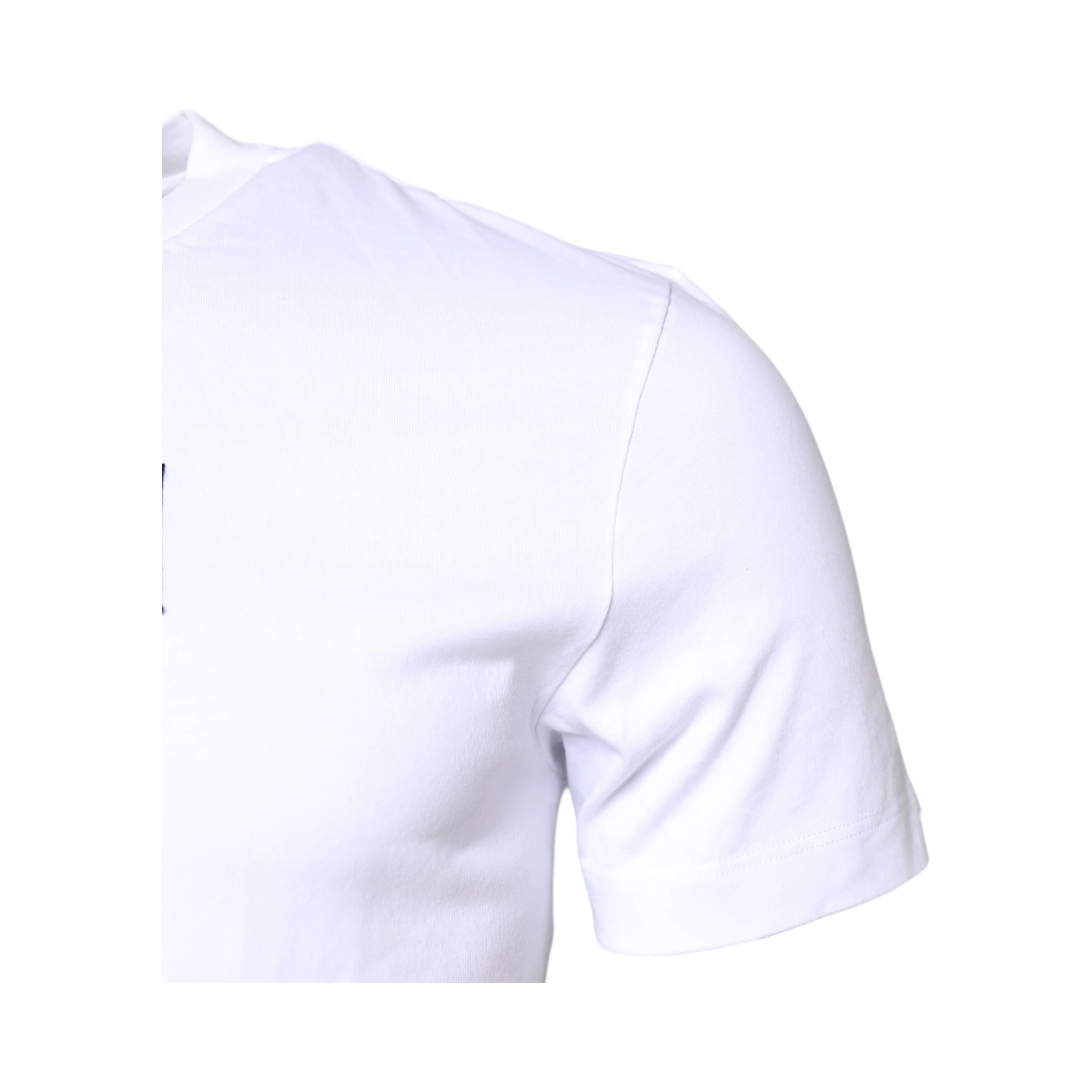 White Cotton Logo Patch Crew Neck T-shirt