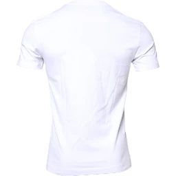 White Cotton Logo Patch Crew Neck T-shirt