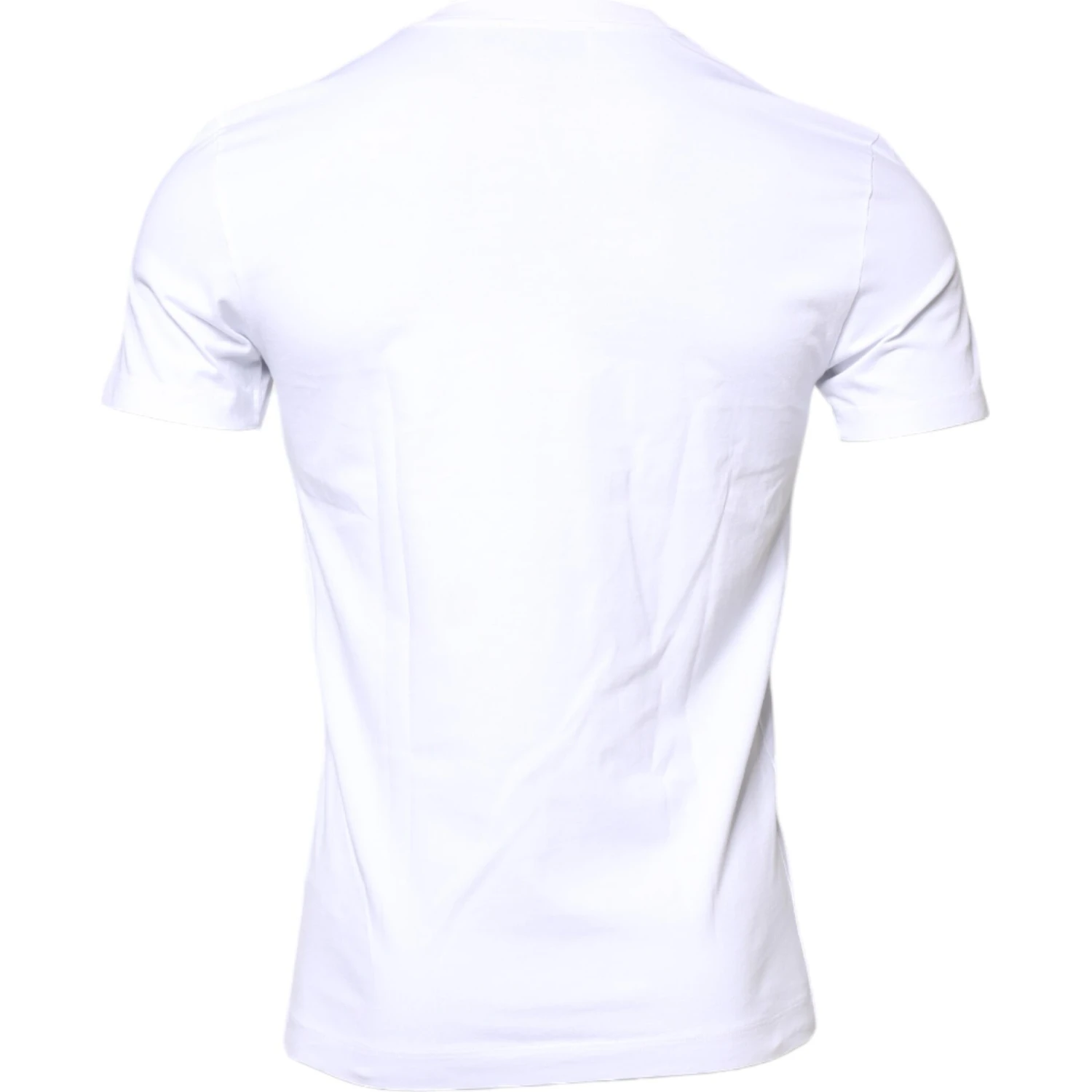White Cotton Logo Patch Crew Neck T-shirt