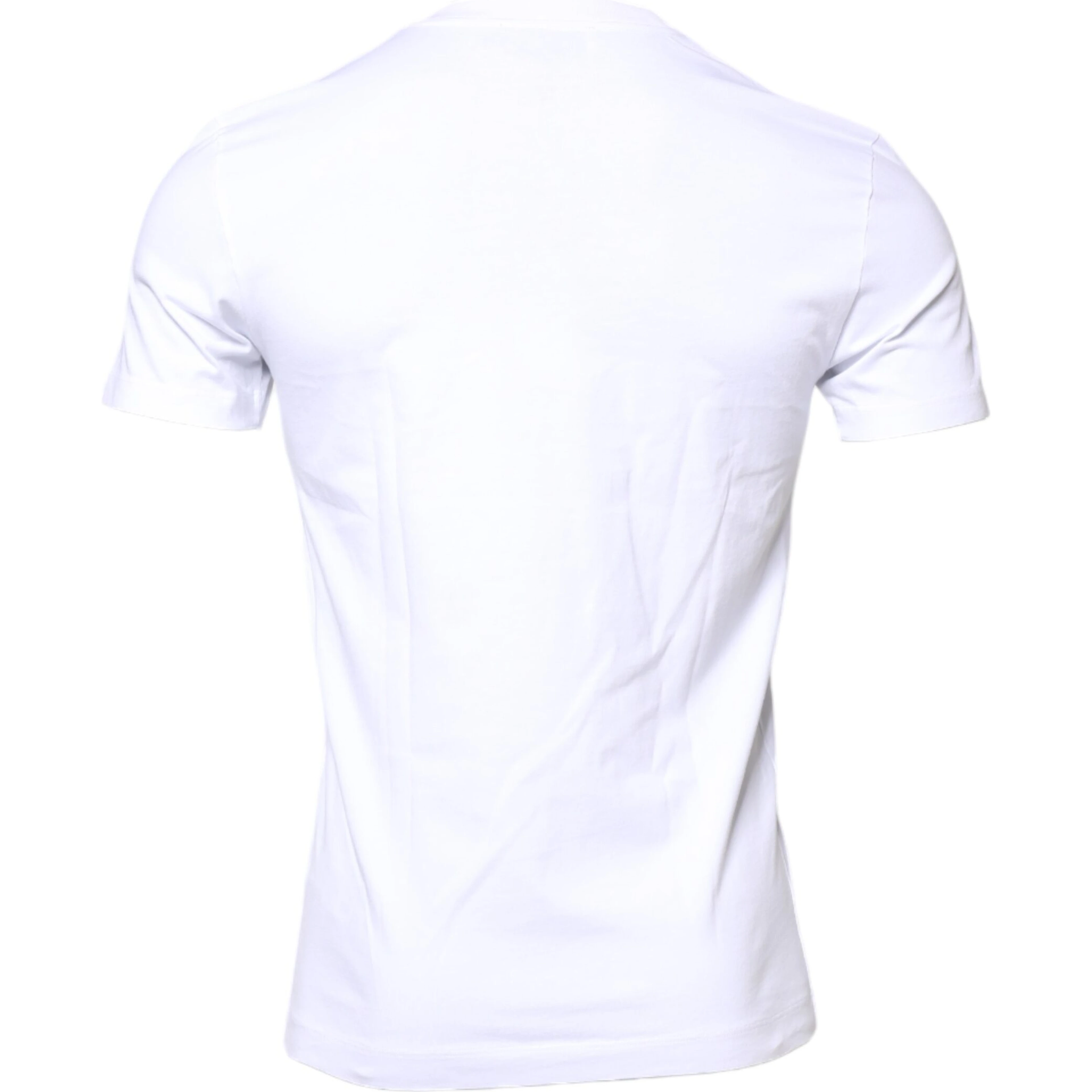 White Cotton Logo Patch Crew Neck T-shirt