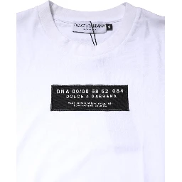 White Cotton Logo Patch Crew Neck T-shirt