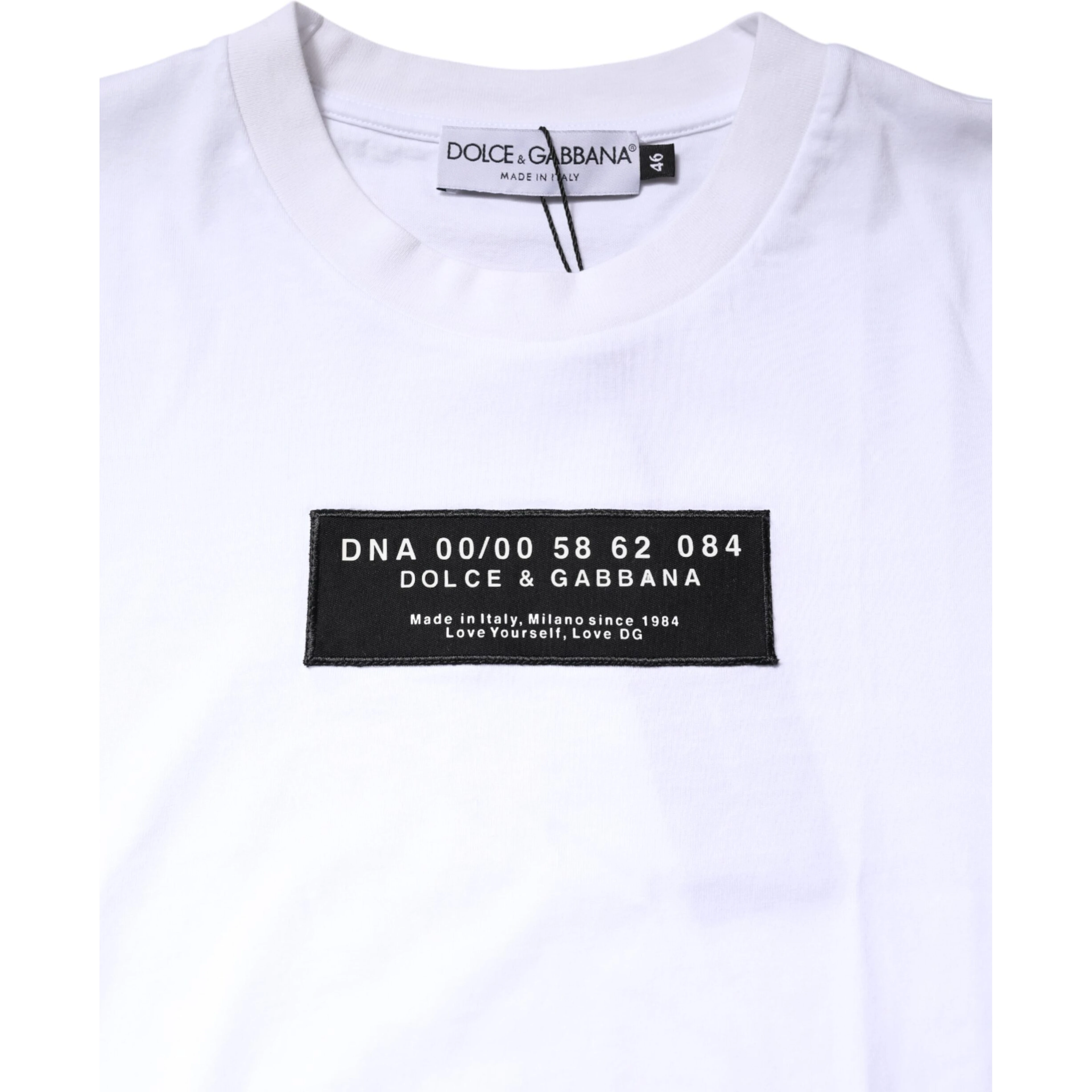 White Cotton Logo Patch Crew Neck T-shirt