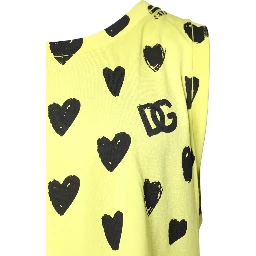 Yellow Cotton Sleeveless DG Heart T-shirt
