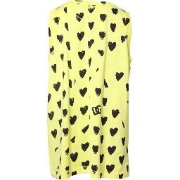 Yellow Cotton Sleeveless DG Heart T-shirt