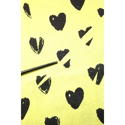 Yellow Cotton Sleeveless DG Heart T-shirt