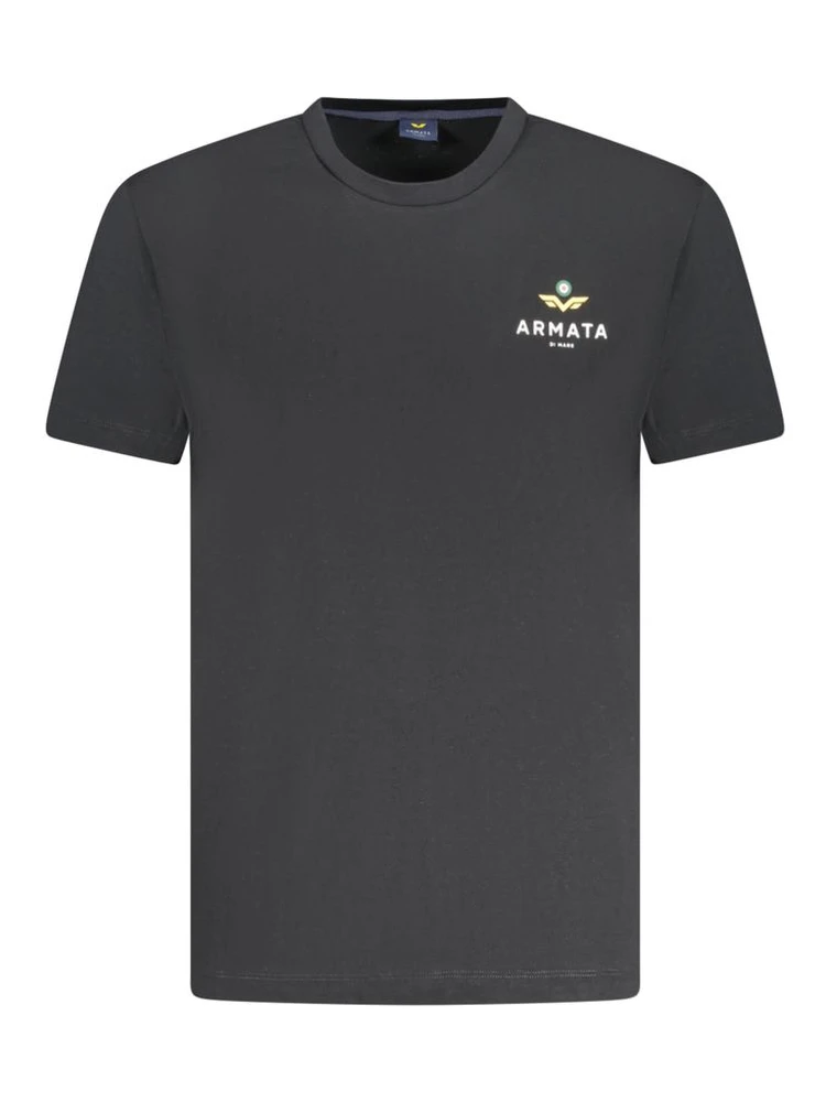 Black Cotton Men T-Shirt