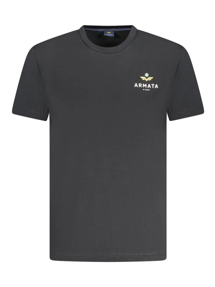 Black Cotton Men T-Shirt