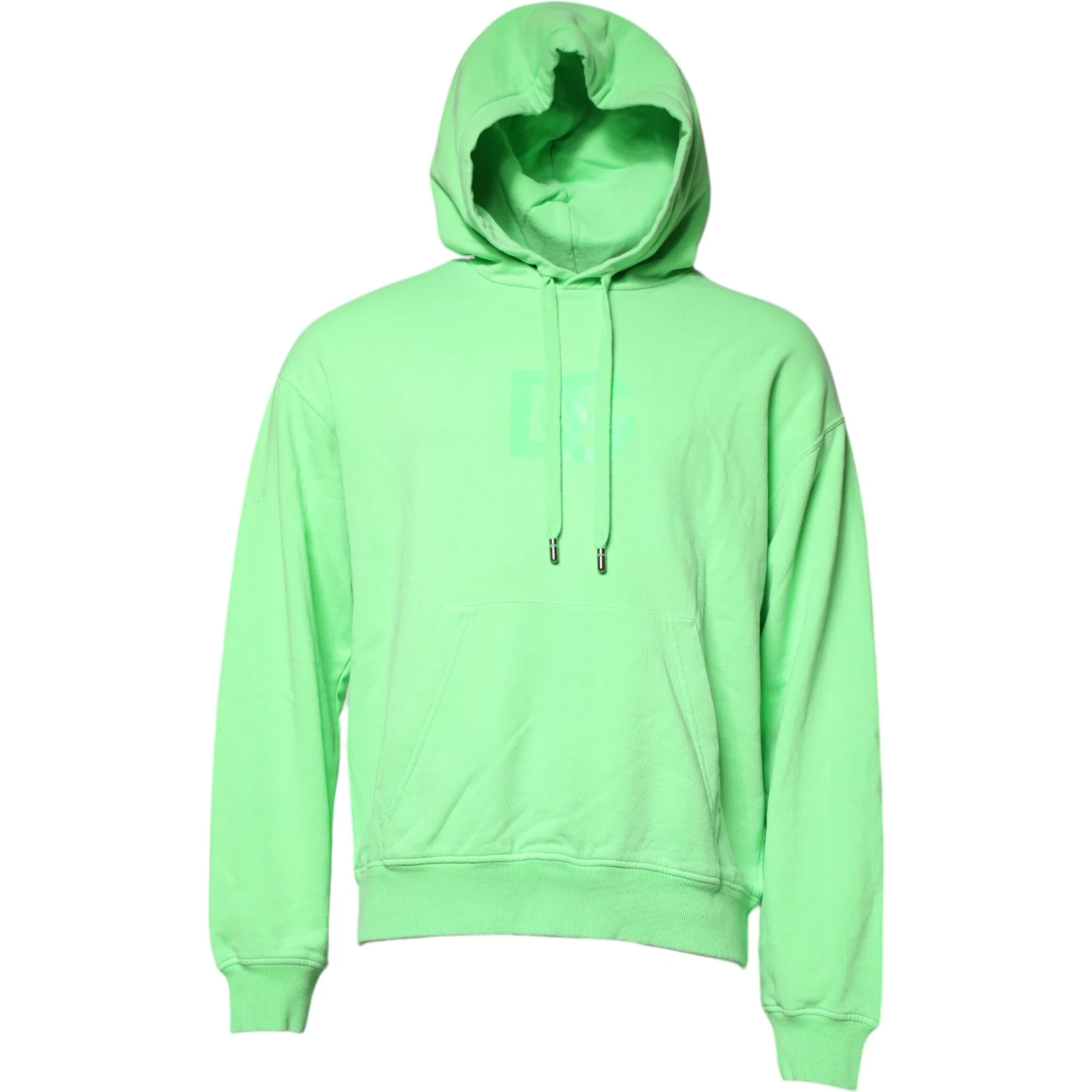 Green Cotton DG Logo Print Hooded Sweater