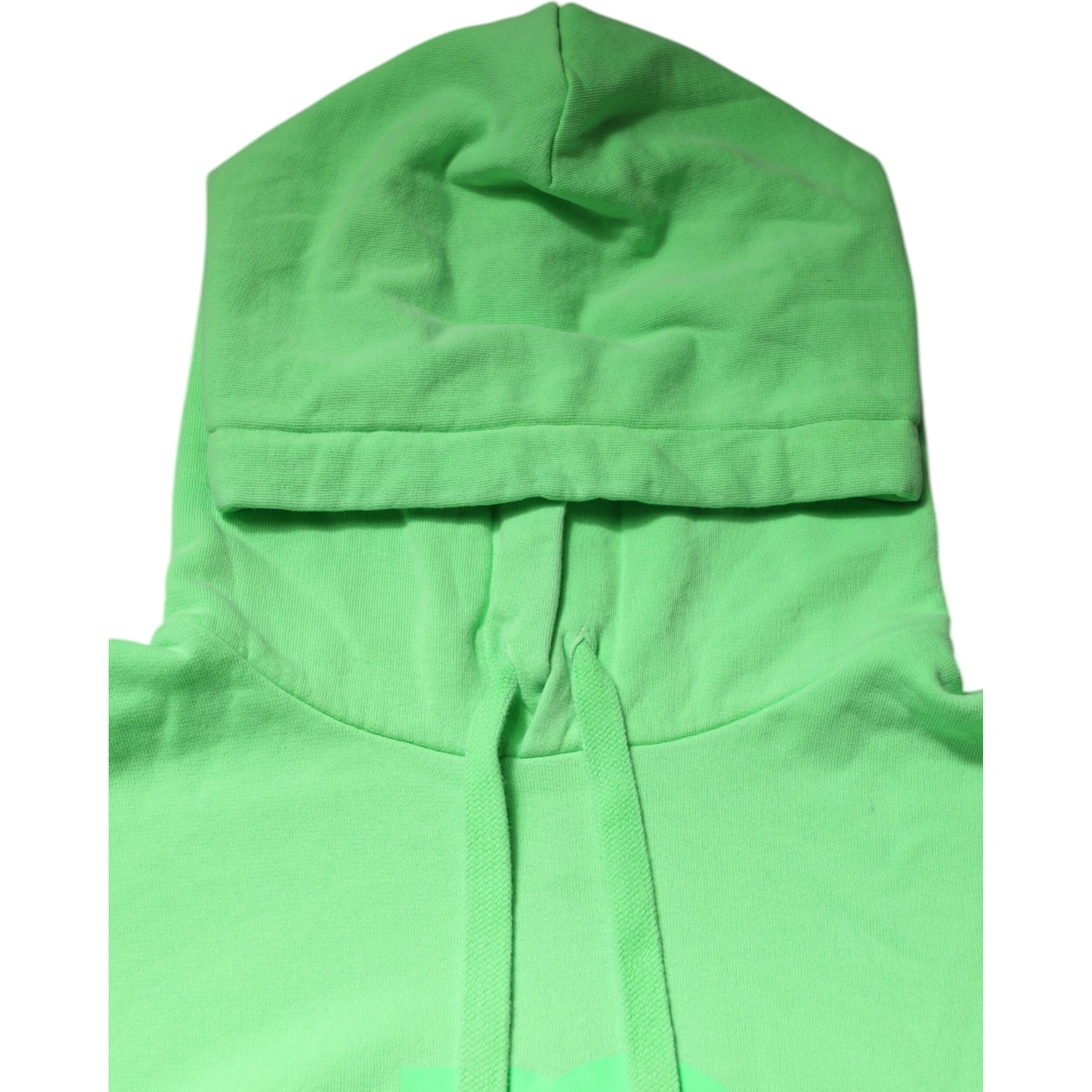 Green Cotton DG Logo Print Hooded Sweater
