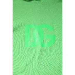 Green Cotton DG Logo Print Hooded Sweater
