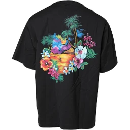 Black DG Floral Print Crew Neck T-shirt