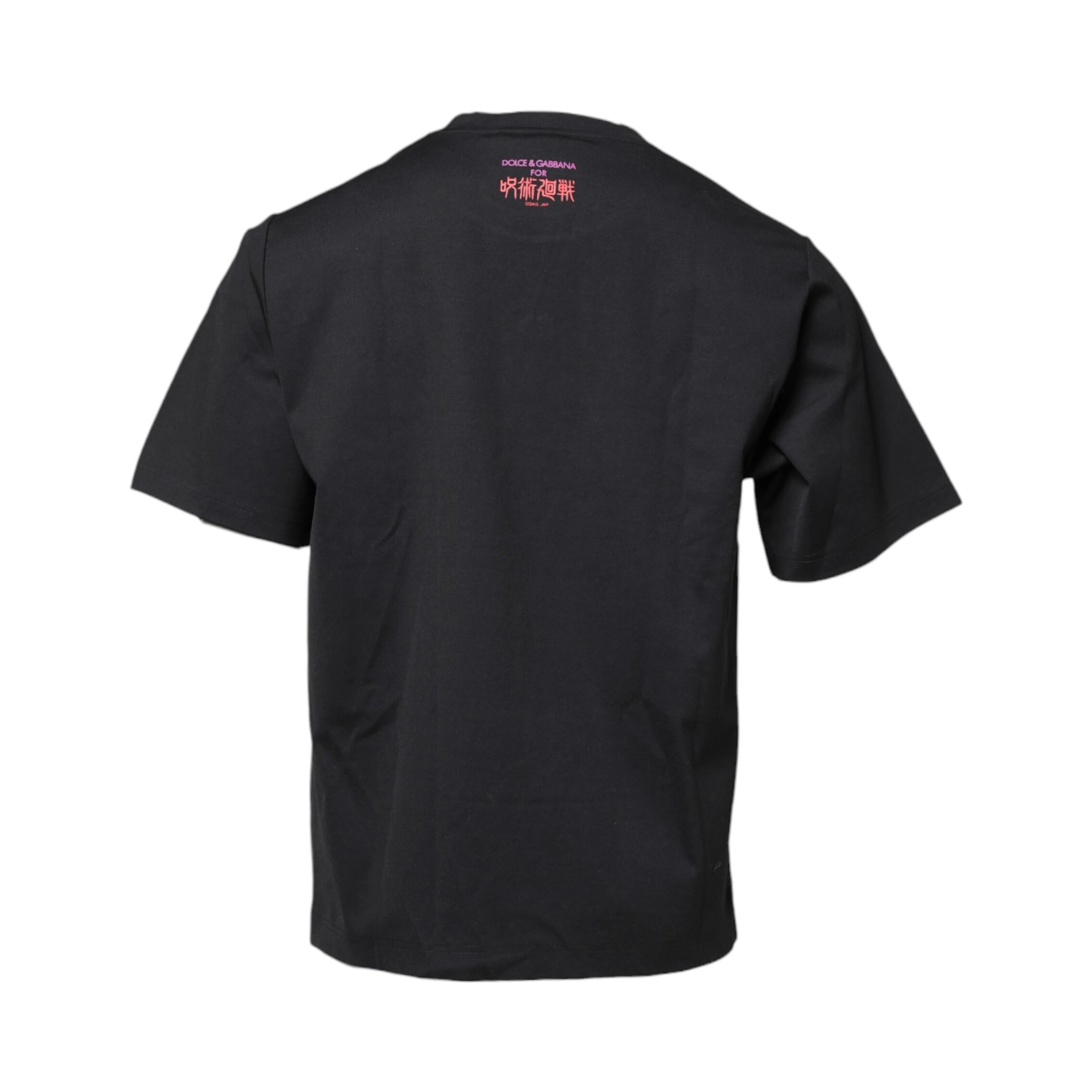Black Cotton Graphic Print Crew Neck T-shirt