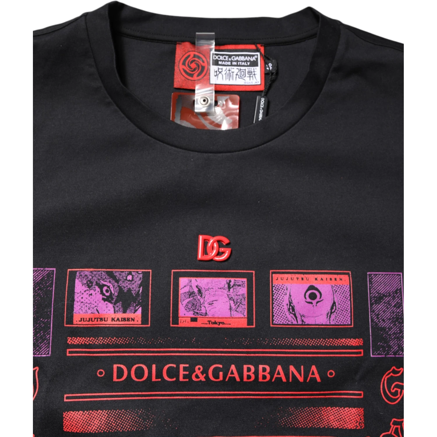 Black Cotton Graphic Print Crew Neck T-shirt
